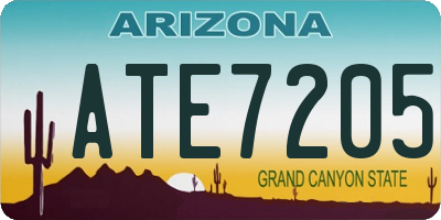 AZ license plate ATE7205