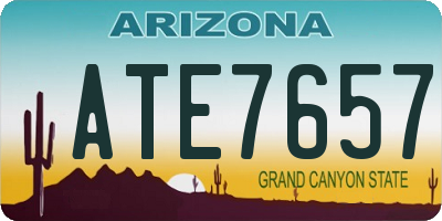 AZ license plate ATE7657
