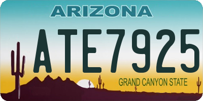 AZ license plate ATE7925