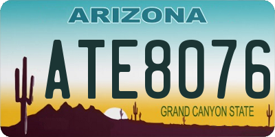 AZ license plate ATE8076