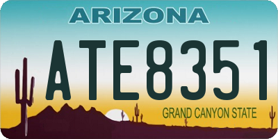 AZ license plate ATE8351