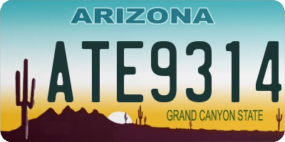 AZ license plate ATE9314