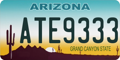 AZ license plate ATE9333