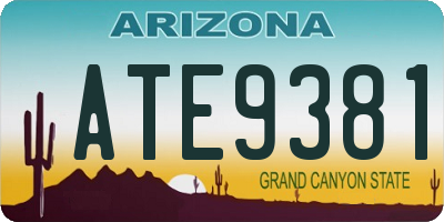 AZ license plate ATE9381