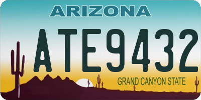 AZ license plate ATE9432