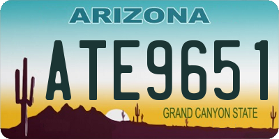 AZ license plate ATE9651