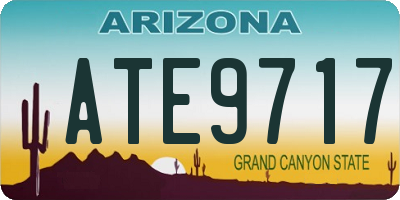 AZ license plate ATE9717