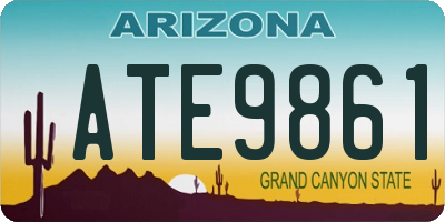 AZ license plate ATE9861