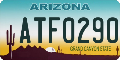 AZ license plate ATF0290