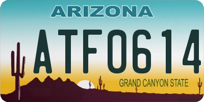 AZ license plate ATF0614