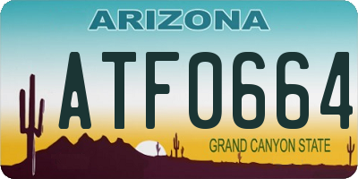 AZ license plate ATF0664