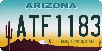 AZ license plate ATF1183