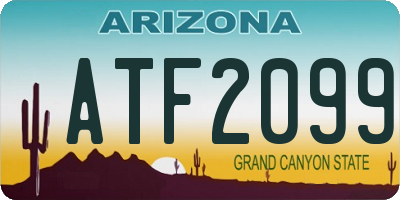 AZ license plate ATF2099
