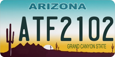 AZ license plate ATF2102