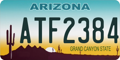 AZ license plate ATF2384