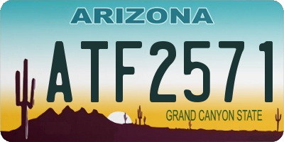 AZ license plate ATF2571