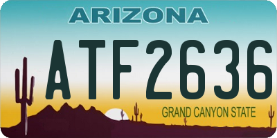 AZ license plate ATF2636