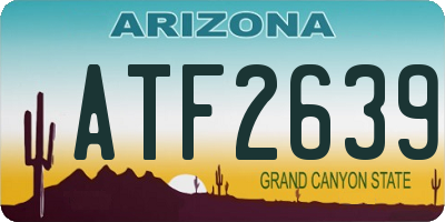 AZ license plate ATF2639