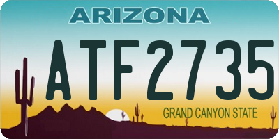 AZ license plate ATF2735