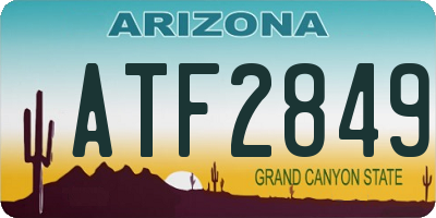 AZ license plate ATF2849