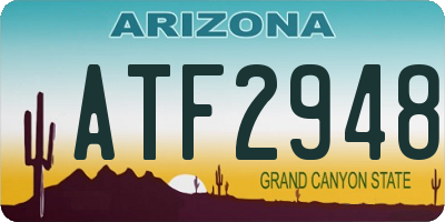 AZ license plate ATF2948