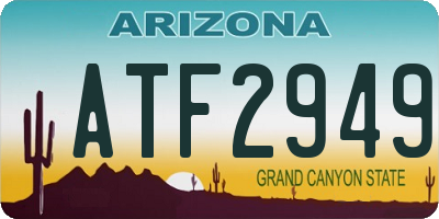 AZ license plate ATF2949
