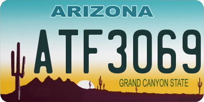 AZ license plate ATF3069