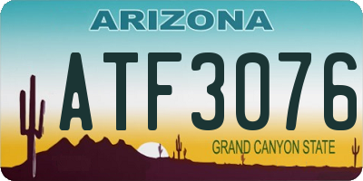 AZ license plate ATF3076