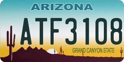 AZ license plate ATF3108