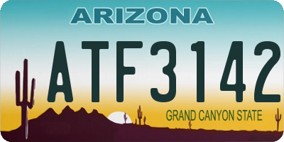 AZ license plate ATF3142