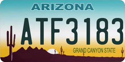 AZ license plate ATF3183