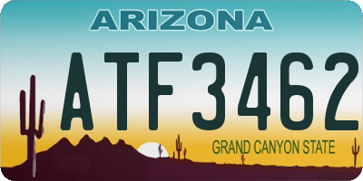 AZ license plate ATF3462