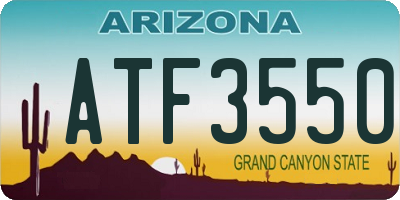 AZ license plate ATF3550