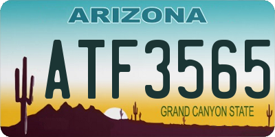 AZ license plate ATF3565