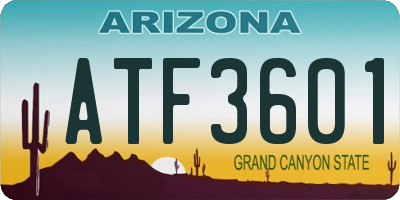 AZ license plate ATF3601
