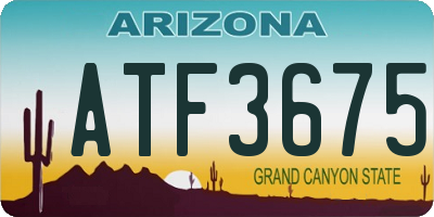 AZ license plate ATF3675