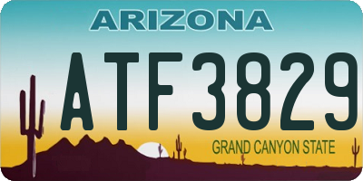AZ license plate ATF3829