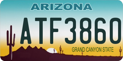 AZ license plate ATF3860