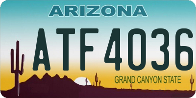 AZ license plate ATF4036