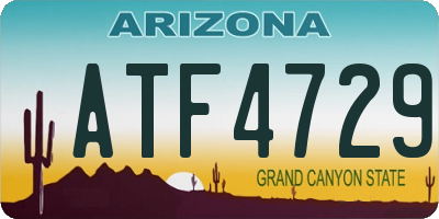 AZ license plate ATF4729