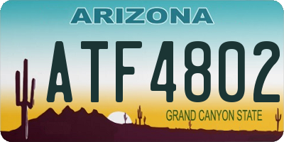 AZ license plate ATF4802