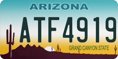AZ license plate ATF4919