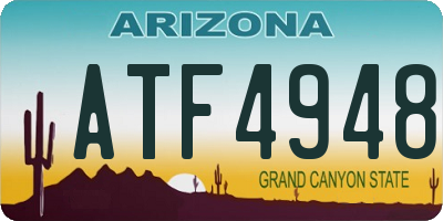 AZ license plate ATF4948