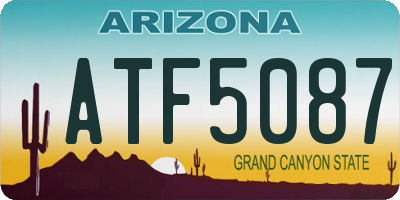 AZ license plate ATF5087