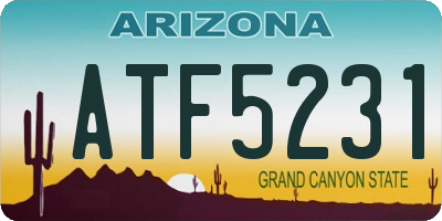 AZ license plate ATF5231