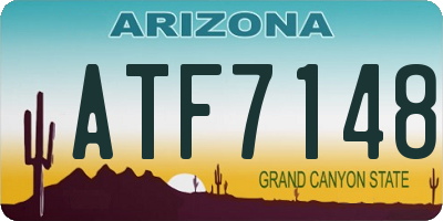 AZ license plate ATF7148