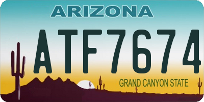 AZ license plate ATF7674