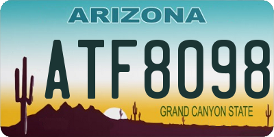 AZ license plate ATF8098