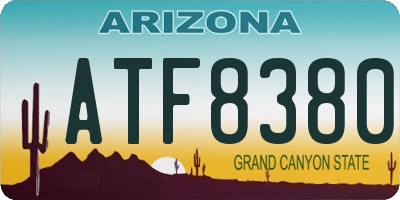 AZ license plate ATF8380