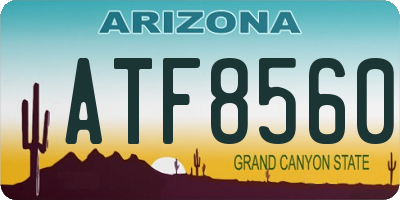 AZ license plate ATF8560